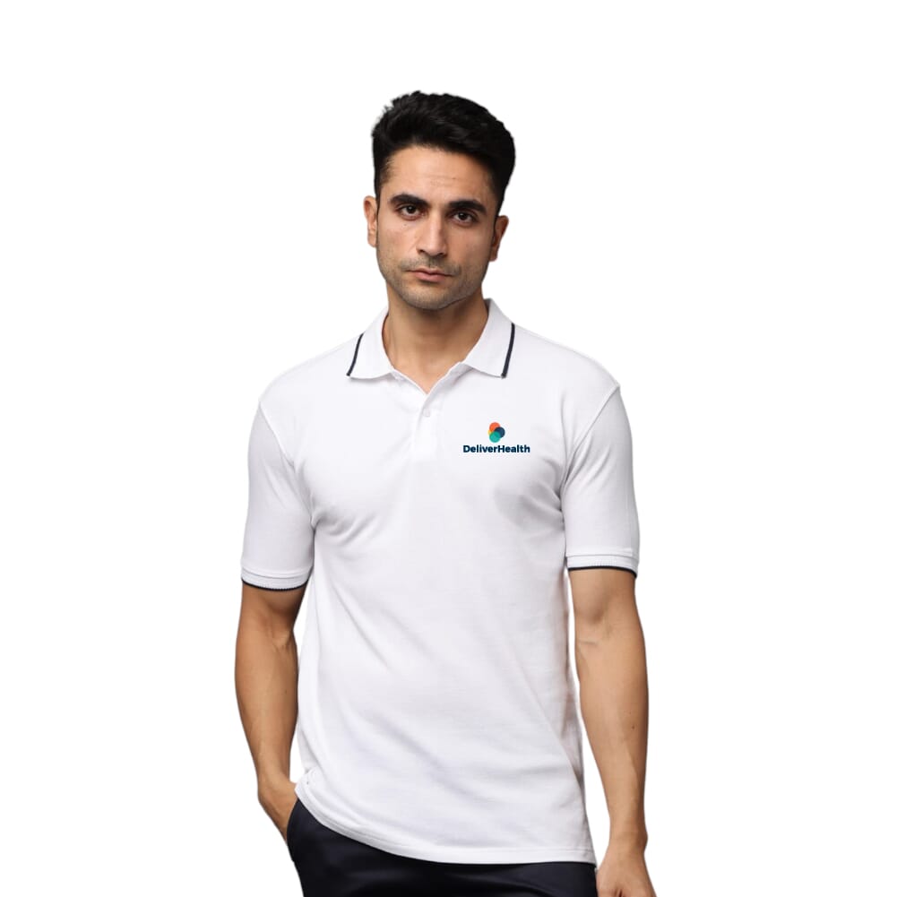 Greys & Blues Pima Polo T-Shirt - White With Black Tipping